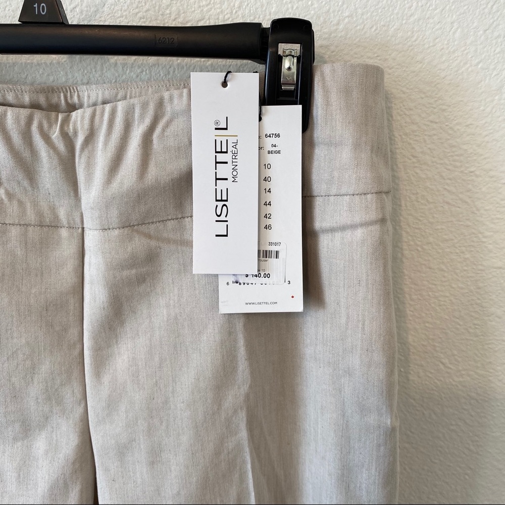 Lisette L Montreal Beige Stretch Linen Ankle Pant - Picture 5 of 6